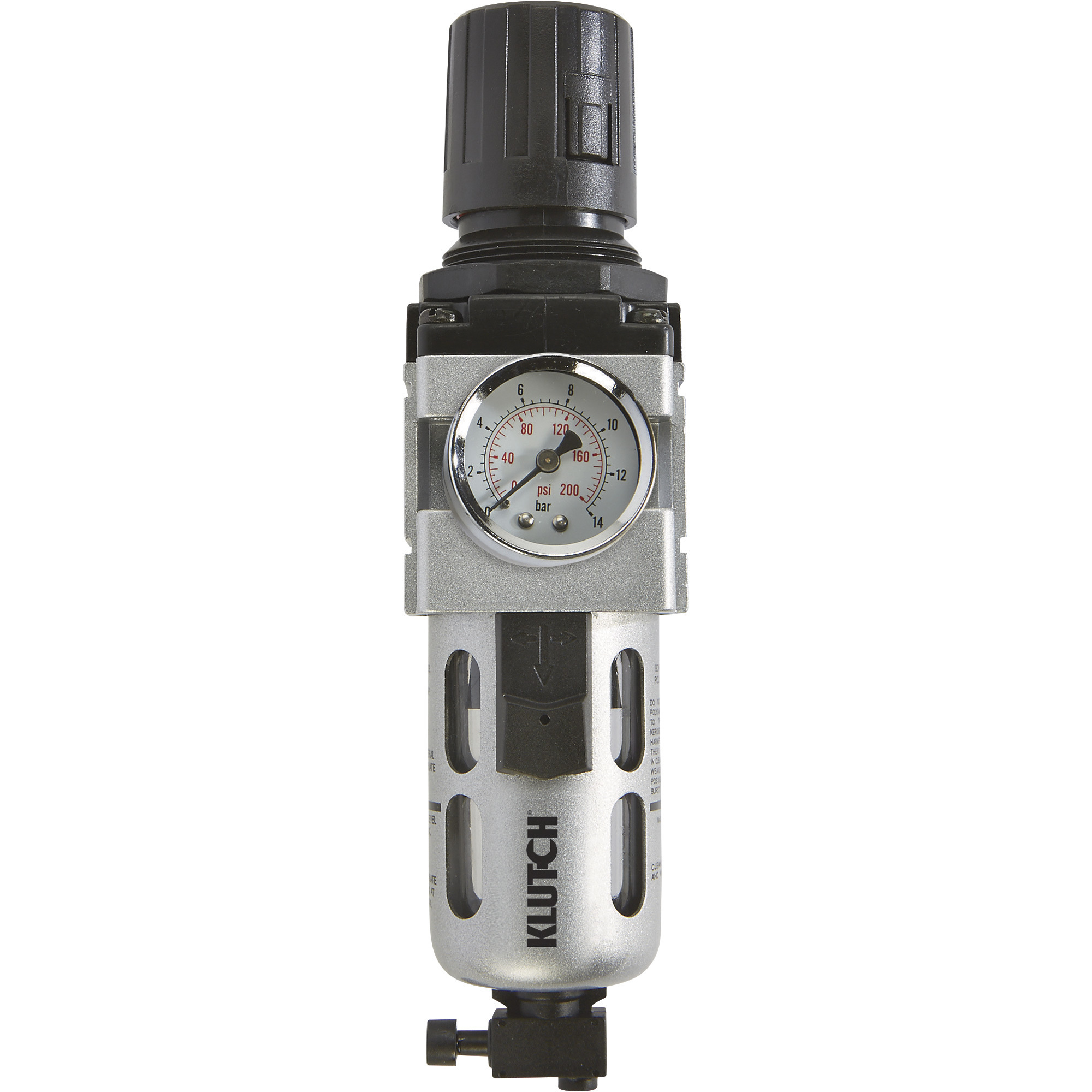 Klutch Air Compressor Filter–Regulator Combo, 3/8in. NPT, 77 CFM